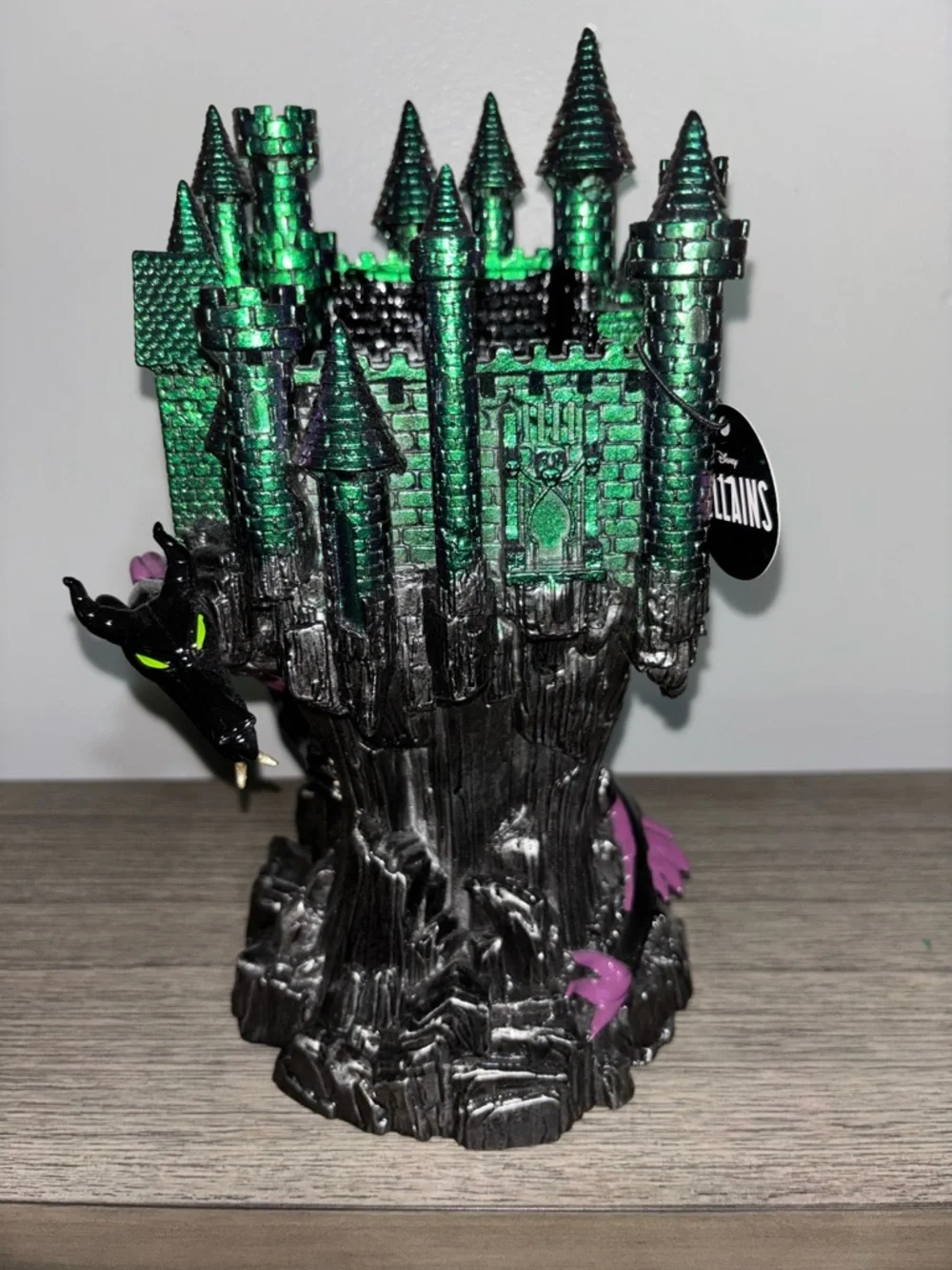 Bath & Body Green Metallic Castle Dragon Figurine with Black & Purple Dragon - Picture 6 of 6